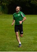 14 October 2017; Feidhlim Kelly on his way to winning the Malahide parkrun with a personal best where Vhi ambassador and Olympian David Gillick also took part as Vhi hosted a special event to celebrate their partnership with parkrun Ireland. David was on hand to lead the warm up for parkrun participants before completing the 5km course alongside newcomers and seasoned parkrunners alike. Vhi provided walkers, joggers, runners and volunteers at Malahide parkrun with a variety of refreshments in the Vhi Relaxation Area at the finish line. A qualified physiotherapist was also available to guide participants through a post event stretching routine to ease those aching muscles.  parkruns take place over a 5km course weekly, are free to enter and are open to all ages and abilities, providing a fun and safe environment to enjoy exercise. To register for a parkrun near you visit www.parkrun.ie. New registrants should select their chosen event as their home location. You will then receive a personal barcode which acts as your free entry to any parkrun event worldwide. Photo by Cody Glenn/Sportsfile