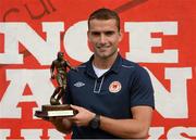 7 August 2012; St Patrick's Athletic's Christy Fagan who was presented with the Airtricity / SWAI Player of the Month Award for July 2012. Richmond Park, Inchicore, Dublin. Picture credit: Ray McManus / SPORTSFILE