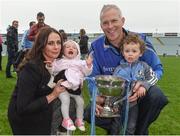 15 October 2017; Na Piarsaigh manager Shane O'Neill celebrates with his wife Michelle, daughter Sáerlaith, aged 9 months, and son Caolan, aged 2-and-a-half, after the Limerick County Senior Hurling Championship Final match between Na Piarsaigh and Kilmallock at the Gaelic Grounds in Limerick. Photo by Diarmuid Greene/Sportsfile