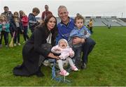 15 October 2017; Na Piarsaigh manager Shane O'Neill celebrates with his wife Michelle, daughter Sáerlaith, aged 9 months, and son Caolan, aged 2-and-a-half, after the Limerick County Senior Hurling Championship Final match between Na Piarsaigh and Kilmallock at the Gaelic Grounds in Limerick. Photo by Diarmuid Greene/Sportsfile