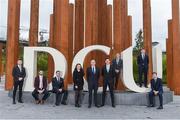 19 October 2017; Dr. Donal O'Brien from DCU Business School with, from left, Sligo footballer Cian Breheny, Waterford footballer and hurler Donal Breathnach, Dublin footballer Bryan Murphy, Dublin Ladies footballer Leah Caffrey, Mayo footballer Barry Moran, Dublin hurler Cian Boland, and Down footballers Conor McGinn and Luke Howard in attendance at a GPA DCU Business School Masters Scholarship Programme and MBA Programme announcement at DCU Business School in Glasnevin, Dublin. Photo by Matt Browne/Sportsfile