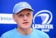 10 August 2012; Leinster head coach Joe Schmidt during a press conference ahead of his side's pre-season friendly against Gloucester on Saturday. Leinster Rugby Press Conference, Leinster Rugby Offices, Newstead Building ‘A’, UCD, Dublin. Picture credit: Brian Lawless / SPORTSFILE