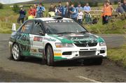 17 August 2012; Sam Moffett and James O'Reilly, in their Mitsubishi Lancer, in action during SS1 of the Ulster Rally -  Round 5 of the Irish Tarmac Rally Championship, Antrim. Picture credit: Philip Fitzpatrick / SPORTSFILE
