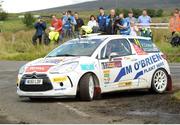 17 August 2012; Keith Cronin and Marshall Clarke, in their Citroen DS3 R3, in action during SS1 of the Ulster Rally -  Round 5 of the Irish Tarmac Rally Championship, Antrim. Picture credit: Philip Fitzpatrick / SPORTSFILE