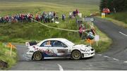17 August 2012; Garry Jennings and Rory Kennedy, in their Subaru Impreza, in action during SS1 of the Ulster Rally -  Round 5 of the Irish Tarmac Rally Championship, Antrim. Picture credit: Philip Fitzpatrick / SPORTSFILE