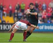 17 August 2012; James Downey, Munster, is tackled by Bryan Rennie, Bristol. Pre-Season Friendly, Munster v Bristol, Musgrave Park, Cork. Picture credit: Diarmuid Greene / SPORTSFILE