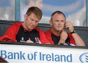 18 August 2012; Ulster head coach Mark Anscombe, right, and assistant coach Johnny Bell during the game. Pre-Season Friendly, Ulster v Leicester Tigers, Ravenhill Park, Belfast, Co. Antrim. Picture credit: Oliver McVeigh / SPORTSFILE