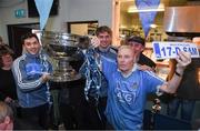 26 October 2017; Dublin footballers Michael Fitzsimons and Colm Basquel with guests of Br. Kevin Crowley during a Dublin Football squad visit the Capuchin Day Centre at Bow Street in Dublin. Photo by Eóin Noonan/Sportsfile