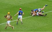 19 August 2012; Eoin Larkin, Kilkenny, is tackled by Paul Curran, Tipperary, resulting in a free for Kilkenny. GAA Hurling All-Ireland Senior Championship Semi-Final, Kilkenny v Tipperary, Croke Park, Dublin. Picture credit: Brendan Moran / SPORTSFILE