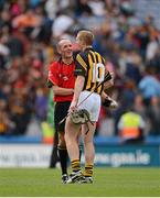 19 August 2012; Kilkenny's Henry Shefflin, who scored 11 points, shakes hands with match referee Cathal McAllister after the game. GAA Hurling All-Ireland Senior Championship Semi-Final, Kilkenny v Tipperary, Croke Park, Dublin. Picture credit: Ray McManus / SPORTSFILE