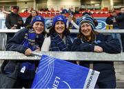 28 October 2017; Leinster supporters, from left, Irene Enright, Aisling O'Connor and Yvonne Kelly ahead of the Guinness PRO14 Round 7 match between Ulster and Leinster at Kingspan Stadium in Belfast. Photo by David Fitzgerald/Sportsfile