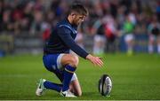 28 October 2017; Ross Byrne of Leinster ahead of the Guinness PRO14 Round 7 match between Ulster and Leinster at Kingspan Stadium in Belfast. Photo by David Fitzgerald/Sportsfile