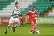 24 August 2012; Danny Murphy, Cork City, in action against Gary Twigg, Shamrock Rovers. 2012 FAI Ford Cup, Third Round, Shamrock Rovers v Cork City, Tallaght Stadium, Tallaght, Co. Dublin. Picture credit: Pat Murphy / SPORTSFILE
