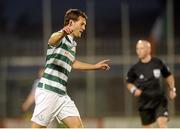 24 August 2012; Thomas Stewart, Shamrock Rovers, turns away in celebration after scoring his, and his side's, second goal of the game. 2012 FAI Ford Cup, Third Round, Shamrock Rovers v Cork City, Tallaght Stadium, Tallaght, Co. Dublin. Picture credit: Pat Murphy / SPORTSFILE