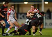 24 August 2012; Chris Farrell, Ulster, is tackled by Scott MacLeod and Tane Tu’ipulotu, Newcastle Falcons. Pre-Season Friendly, Ulster v Newcastle Falcons, Ravenhill Park, Belfast, Co. Antrim. Picture credit: Oliver McVeigh / SPORTSFILE