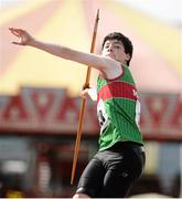 26 August 2012; Colin Gill, from Claremorris, Co. Mayo, competing in the Boy's U-16 Javelin event, where he finished in second place. Community Games National Finals Weekend, Athlone, Co. Westmeath. Picture credit: David Maher / SPORTSFILE