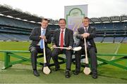 28 August 2012; The 40th Annual One Direct Kilmacud Crokes All-Ireland Senior Hurling Sevens Competition was launched today in Croke Park. In attendance at the launch are, from left, Kilmacud Crokes Hurling Chairman Peter Walsh, One Direct Managing Director David Egan and Chairman of Kilmacud Crokes sevens work group Tom Rock. Croke Park, Dublin. Picture credit: Barry Cregg / SPORTSFILE