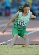 31 August 2012; Ireland's Heather Jameson, from Garristown, Dublin, competes in the long jump - T37 final. Jameson jumped a new personal best while finishing 7th in the event overall London 2012 Paralympic Games, Athletics, Olympic Stadium, Olympic Park, Stratford, London, England. Picture credit: Brian Lawless / SPORTSFILE