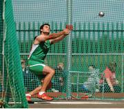 1 September 2012; 2010 World Junior Hammer Champion, Conor McCullough, Crusaders A.C., Dublin, on his way to winning the Hammer event during the International Throws Festival. Conor has recently declared to compete for Ireland in the Hammer event. Templemore Athletic Club, Templemore, Co. Tipperary. Picture credit: Tomas Greally / SPORTSFILE