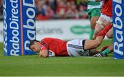 7 September 2012; Doug Howlett, Munster, scores his side's first try. Celtic League 2012/13, Round 2, Munster v Benetton Treviso, Thomond Park, Limerick. Picture credit: Diarmuid Greene / SPORTSFILE