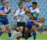 7 September 2012; Fifita Mata, Connacht, is tackled by Gonzalo Garcia, Zebre. Celtic League 2012/13 Round 2, Zebre v Connacht, Stadio XXV Aprile, Parma, Italy. Picture credit: Massimiliano Pratelli / SPORTSFILE