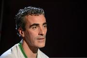 4 September 2012; Donegal's Jim McGuinness during a press night ahead of their side's GAA Football All-Ireland Senior Championship Final game against Mayo on Sunday September 23rd. Jackson's Hotel, Ballybofey, Co. Donegal. Picture credit: Oliver McVeigh / SPORTSFILE