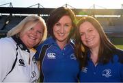 15 September 2012; Leinster supporters, from left,  Rebecca Leggett, from Kilmacanogue, Co. Wicklow, Aisling O'Connor, from Ratoath, Co. Meath, and Allison Moore, from Stepaside, Dublin, ahead of the game. Celtic League 2012/13, Round 3, Benetton Treviso v Leinster, Stadio Mongio, Treviso, Italy. Picture credit: Stephen McCarthy / SPORTSFILE