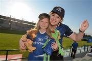 15 September 2012; Leinster supporters Amelia age 7, and Natasha Ryan, age 16, from Delgany, Co. Wicklow, ahead of the game. Celtic League 2012/13, Round 3, Benetton Treviso v Leinster, Stadio Mongio, Treviso, Italy. Picture credit: Stephen McCarthy / SPORTSFILE