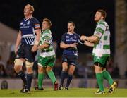 15 September 2012; Jonathan Sexton, Leinster, watches his drop goal attempt go between the posts and secure his side's victory. Celtic League 2012/13, Round 3, Benetton Treviso v Leinster, Stadio Mongio, Treviso, Italy. Picture credit: Stephen McCarthy / SPORTSFILE
