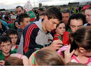 14 September 2012; Mayo's Alan Freeman signs autographs during an open supporters night ahead of their side's GAA Football All-Ireland Senior Championship Final game against Donegal on Sunday 23rd September. Mayo Open Training Night, Elverys MacHale Park, Castlebar, Co. Mayo. Picture credit: Pat Murphy / SPORTSFILE