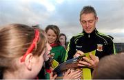 14 September 2012; Mayo's Kevin Keane signs autographs during an open supporters night ahead of their side's GAA Football All-Ireland Senior Championship Final game against Donegal on Sunday 23rd September. Mayo Open Training Night, Elverys MacHale Park, Castlebar, Co. Mayo. Picture credit: Pat Murphy / SPORTSFILE