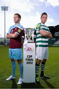 18 September 2012; In attendance at the EA SPORTS Cup Final 2012 media day are players Billy Dennehy, right, Shamrock Rovers, and Brian Gannon, Drogheda United. Tallaght Stadium, Tallaght, Dublin. Picture credit: David Maher / SPORTSFILE