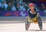 31 August 2012; Shelly Woods, Great Britain, after her heat for the Women's 5000m - T54. London 2012 Paralympic Games, Athletics, Olympic Stadium, Olympic Park, Stratford, London, England. Picture credit: Brian Lawless / SPORTSFILE