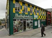 4 September 2012; A bookmakers shop in Ballyshannon painted in the county colours ahead of Donegal's GAA Football All-Ireland Senior Championship Final game against Mayo on Sunday September 23rd. Ballyshannon, Co. Donegal. Picture credit: Oliver McVeigh / SPORTSFILE