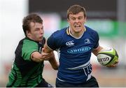 21 September 2012; Tom Farrell, Leinster, is tackled by Brian Teape, Connacht. Under 20 Interprovincial, Connacht v Leinster, Sportsground, Galway. Picture credit: Stephen McCarthy / SPORTSFILE