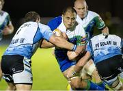 21 September 2012; George Naoupu, Connacht, is tackled by Ryan Grant and John Barclay, right, Glasgow Warriors. Celtic League 2012/13, Round 4, Glasgow Warriors v Connacht, Scotstoun Stadium, Glasgow, Scotland. Picture credit: Craig Watson / SPORTSFILE