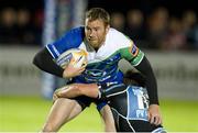 21 September 2012; Gavin Duffy, Connacht, is tackled by Peter Murchie, Glasgow Warriors. Celtic League 2012/13, Round 4, Glasgow Warriors v Connacht, Scotstoun Stadium, Glasgow, Scotland. Picture credit: Craig Watson / SPORTSFILE