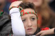 23 September 2012; A Mayo supporter during the early stages of the game. Supporters at GAA Football All-Ireland Championship Finals, Croke Park, Dublin. Picture credit: Pat Murphy / SPORTSFILE