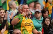 23 September 2012; A Donegal supporter celebrates a second half score. Supporters at GAA Football All-Ireland Championship Finals, Croke Park, Dublin. Picture credit: Pat Murphy / SPORTSFILE