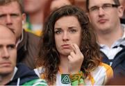 23 September 2012; A Donegal supporter crosses her fingers during the second half of the game. Supporters at GAA Football All-Ireland Championship Finals, Croke Park, Dublin. Picture credit: Pat Murphy / SPORTSFILE