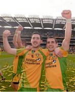 23 September 2012; The Donegal corner back Paddy McGrath, right, and Mark McHugh celebrates after the game. GAA Football All-Ireland Senior Championship Final, Donegal v Mayo, Croke Park, Dublin. Picture credit: Ray McManus / SPORTSFILE