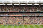 23 September 2012; The Donegal and Mayo teams parade behind the Artane School of Music Band before the game. GAA Football All-Ireland Senior Championship Final, Donegal v Mayo, Croke Park, Dublin. Picture credit: Daire Brennan / SPORTSFILE