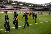 23 September 2012; GAA Handball Ireland players are introduced to the crowd during half time. GAA Football Senior All-Ireland Championship Final, Donegal v Mayo, Croke Park, Dublin. Picture credit: Stephen McCarthy / SPORTSFILE