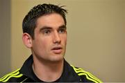 19 September 2012; Galway captain Fergal Moore speaking to the media during a press night ahead of their side's GAA Hurling All-Ireland Championship Final replay against Kilkenny on September 30th. Galway Senior Hurling Team Press Night, Ballinasloe, Co. Galway. Picture credit: Barry Cregg / SPORTSFILE