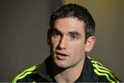 19 September 2012; Galway captain Fergal Moore speaking to the media during a press night ahead of their side's GAA Hurling All-Ireland Championship Final replay against Kilkenny on September 30th. Galway Senior Hurling Team Press Night, Ballinasloe, Co. Galway. Picture credit: Barry Cregg / SPORTSFILE