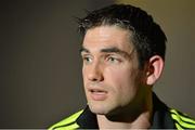 19 September 2012; Galway captain Fergal Moore speaking to the media during a press night ahead of their side's GAA Hurling All-Ireland Championship Final replay against Kilkenny on September 30th. Galway Senior Hurling Team Press Night, Ballinasloe, Co. Galway. Picture credit: Barry Cregg / SPORTSFILE