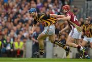 30 September 2012; Brian Hogan, Kilkenny, in action against Joe Canning, Galway. GAA Hurling All-Ireland Senior Championship Final Replay, Kilkenny v Galway, Croke Park, Dublin. Picture credit: Brendan Moran / SPORTSFILE