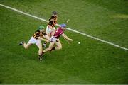 30 September 2012; Cyril Donnellan, Galway, in action against Paul Murphy, left, and Jackie Tyrrell, Kilkenny. GAA Hurling All-Ireland Senior Championship Final Replay, Kilkenny v Galway, Croke Park, Dublin. Picture credit: Daire Brennan / SPORTSFILE