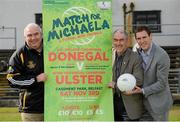 1 October 2012; Former Armagh manager Joe Kernan, left, with Tyrone manager Mickey Harte, centre, and John McAreavey in attendance at the launch of a Match for Michaela – A Festival with Football, which will see reigning GAA Football All-Ireland Senior champions Donegal play against an Ulster selection on Saturday, November, the 3rd, in a fundraising match for the Michaela Foundation. Casement Park, Belfast, Co. Antrim. Picture credit: Oliver McVeigh / SPORTSFILE