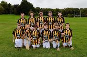 30 September 2012; Representing Kilkenny in the INTO/RESPECT Exhibition GoGames at the GAA Hurling All-Ireland Senior Championship Final between Kilkenny and Galway are, back row, left to right, Ciaran Doyle, Clara, Co. Offaly, Robbie McCauley, Dunnamaggin, Co. Kilkenny, Eoin Murphy, Naomh Moninne, Co. Louth, Barry Rodgers, Fingallians, Co. Dublin, Peter Wright, St. Finian's, Co. Dublin, front row, from left, Jack Murphy, Thomastown, Co. Kilkenny, Stephen Donnelly, Thomastown, Co. Kilkenny, Ryan O'Malley, Fingallians, Co. Dublin, Conall Devlin, Eoghan Ruadh, Co. Tyrone, Jason Devereux, Ballyhale, Co. Kilkenny, Daniel Comerford, St Martin's Muckalee, Kilkenny. Clonliffe College, Dublin. Picture credit: Daire Brennan / SPORTSFILE